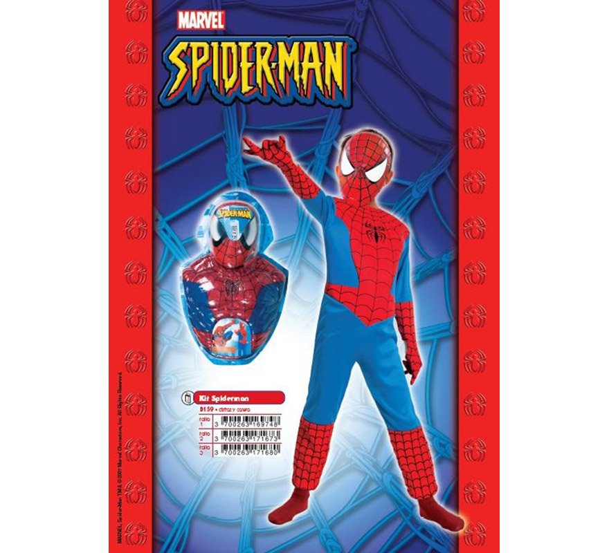 Disfraz de Spiderman 7-9 años con Luz para niño