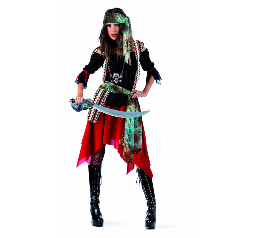 Disfraz de Pirata Malvada Deluxe para mujer