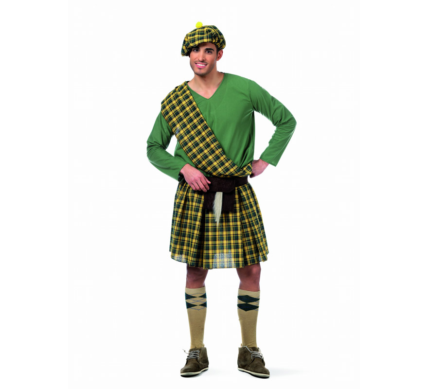 Disfraz de Escoces Verde Calum Deluxe para hombre