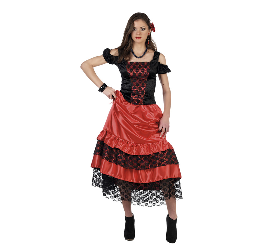 Disfraz de Carmen Flamenca rojo y negro 