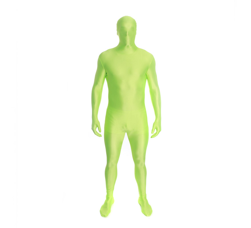Disfraz MORPHSUIT color verde fluorescente de adultos