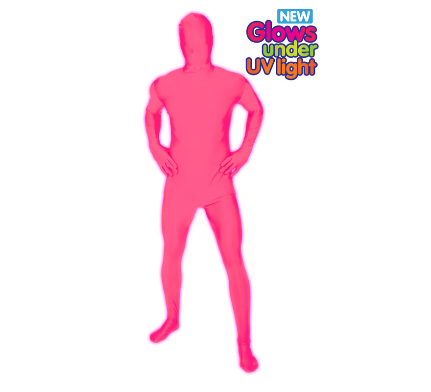 Disfraz MORPHSUIT color rosa fluorescente talla XL adultos