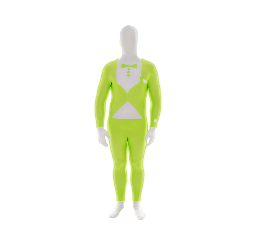 MORPHSUIT modelo traje verde fluor con pajarita