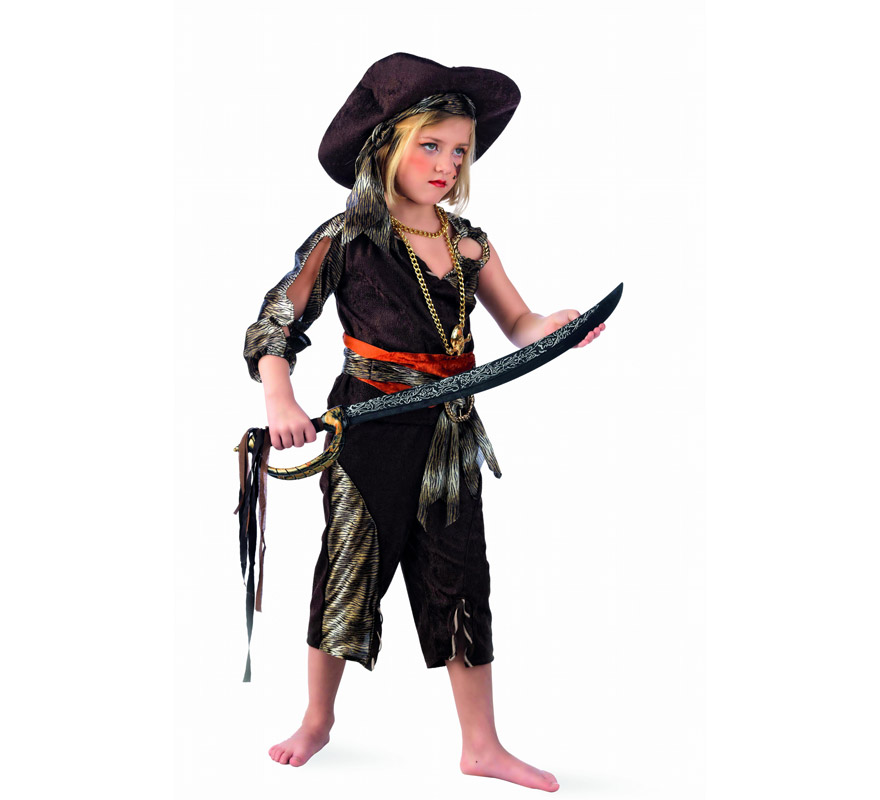 Disfraz de Pirata Aventurera Deluxe para niña