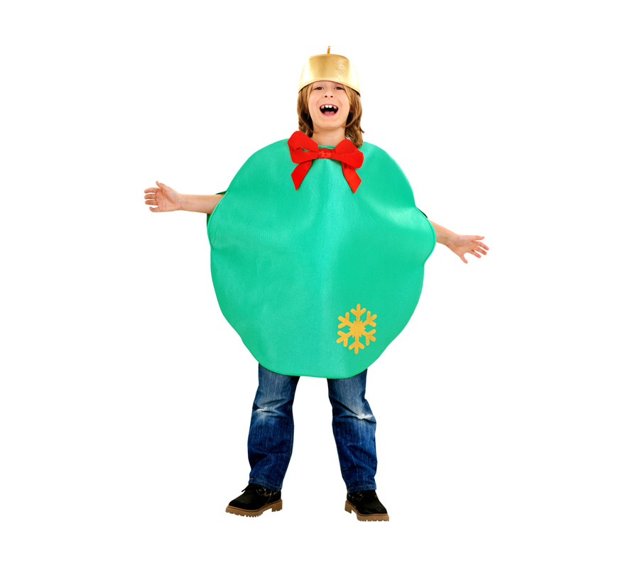 Disfraz de Bola de Navidad verde para niños 7 a 9 años