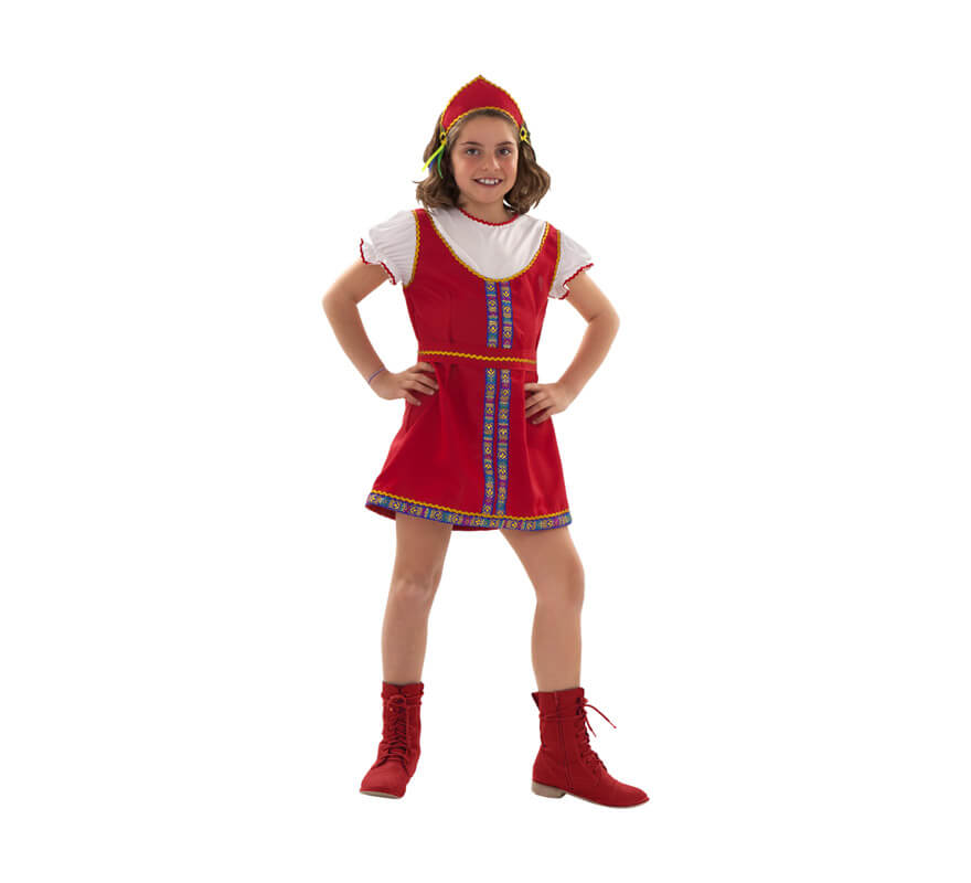 Russisches-Mädchen-Kostüm rot-braun-schwarz Cod.329079 