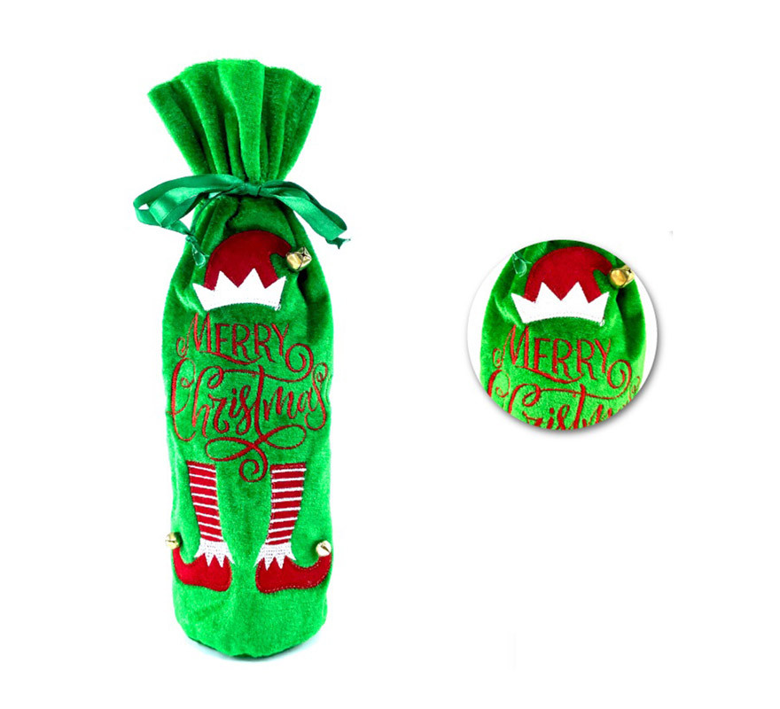 Elf Christmas Bottle Cover 14x35 cm