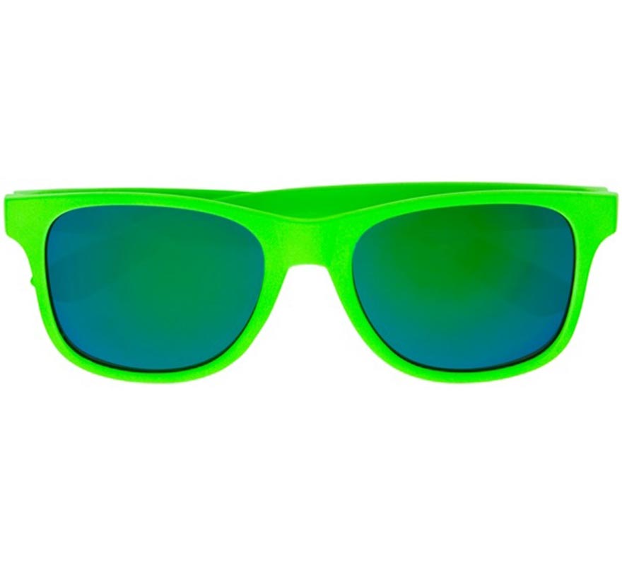 Óculos neon dos anos 80 com lentes multicoloridas