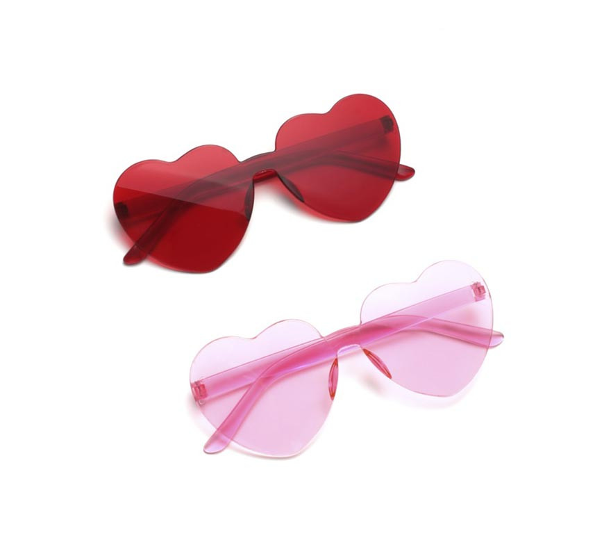 Heart glasses in assorted colors for adults