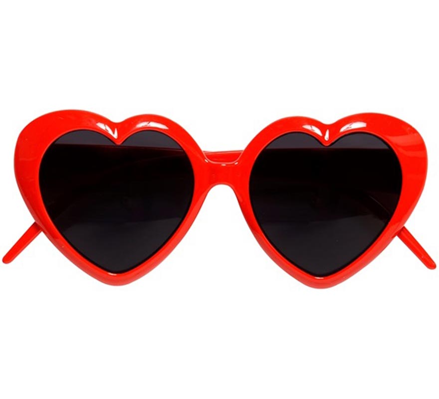 Óculos de coração vermelho