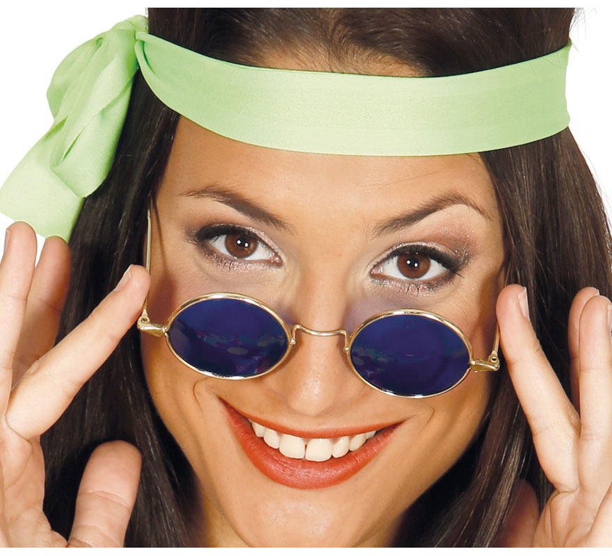Óculos circulares Hippie em várias cores para adultos
