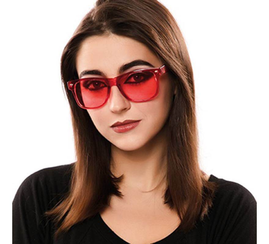 eurocarnavales occhiali di moda rossi, uomo/donna