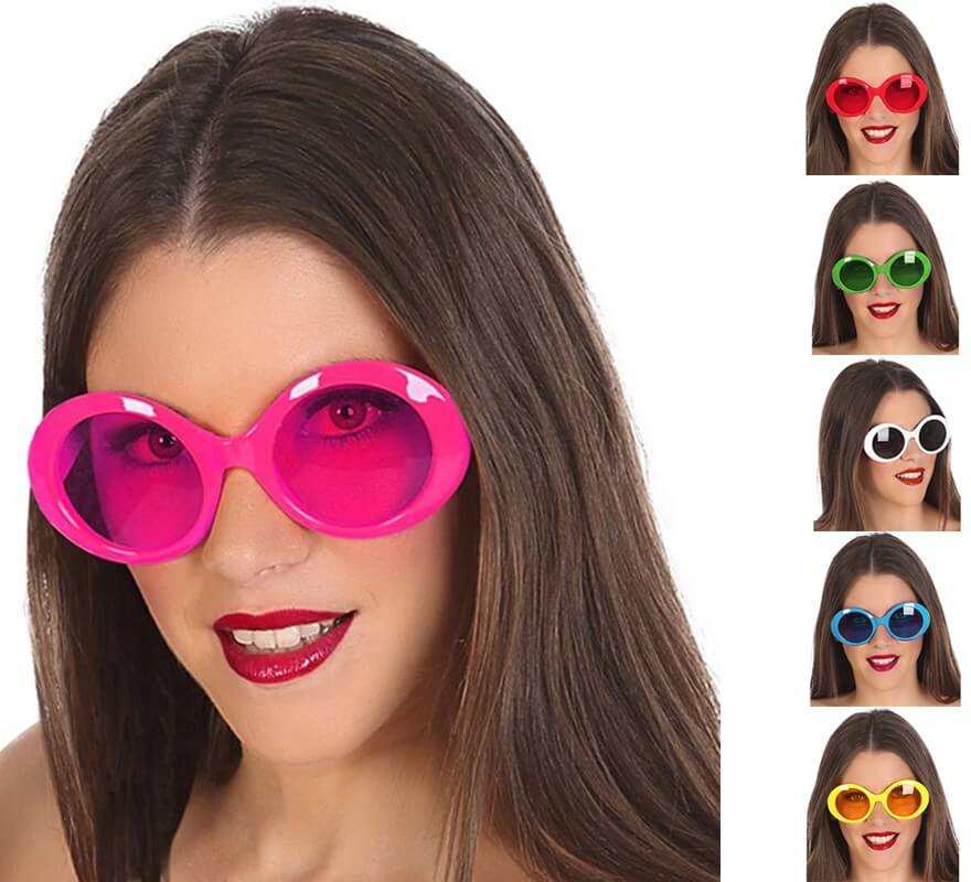 ArtCreativity Gafas redondas de colores – Paquete de 3 – Lentes circulares  estilo hippie con marco dorado – Gafas vintage para disfraz hippie de los