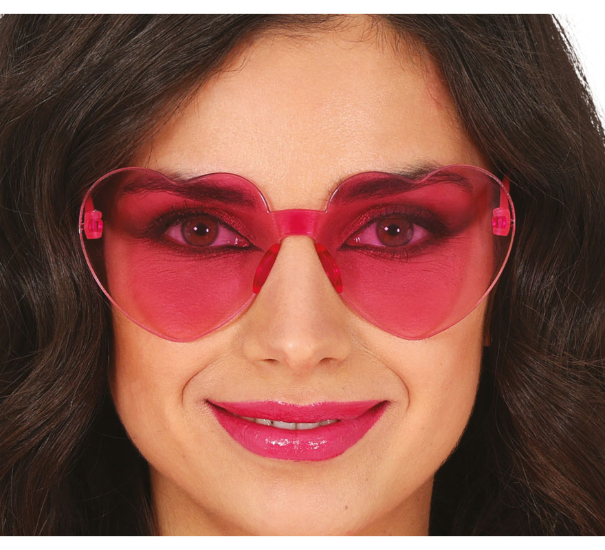 Lunettes transparentes coeur rose