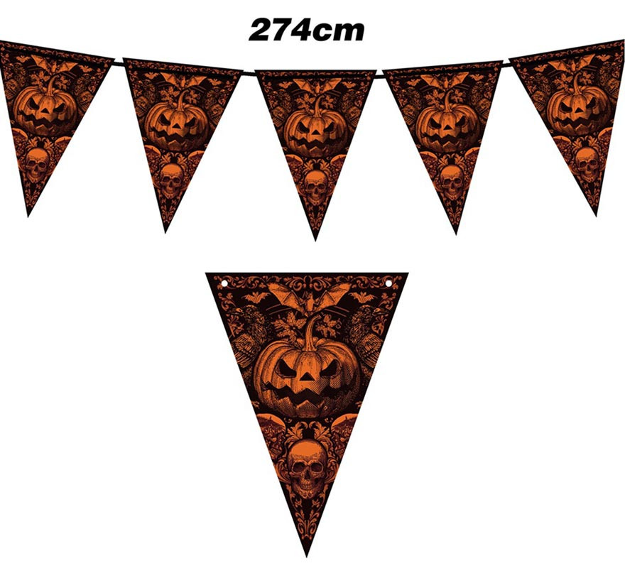 Gothic Pumpkin Paper Pennant