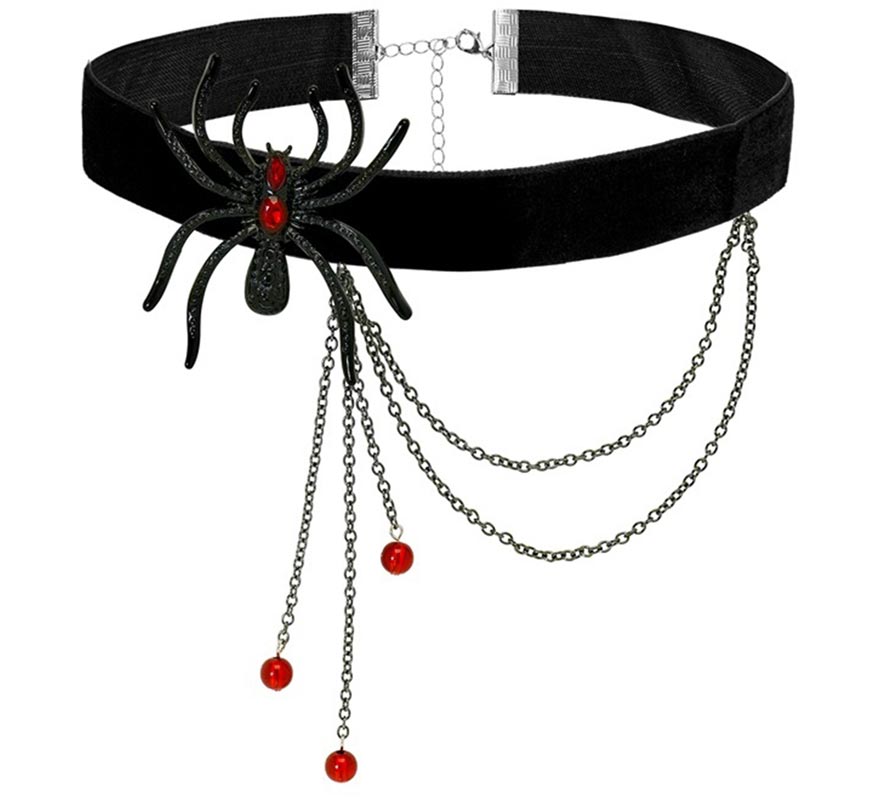 Gargantilla con Araña y Diamantes rojos