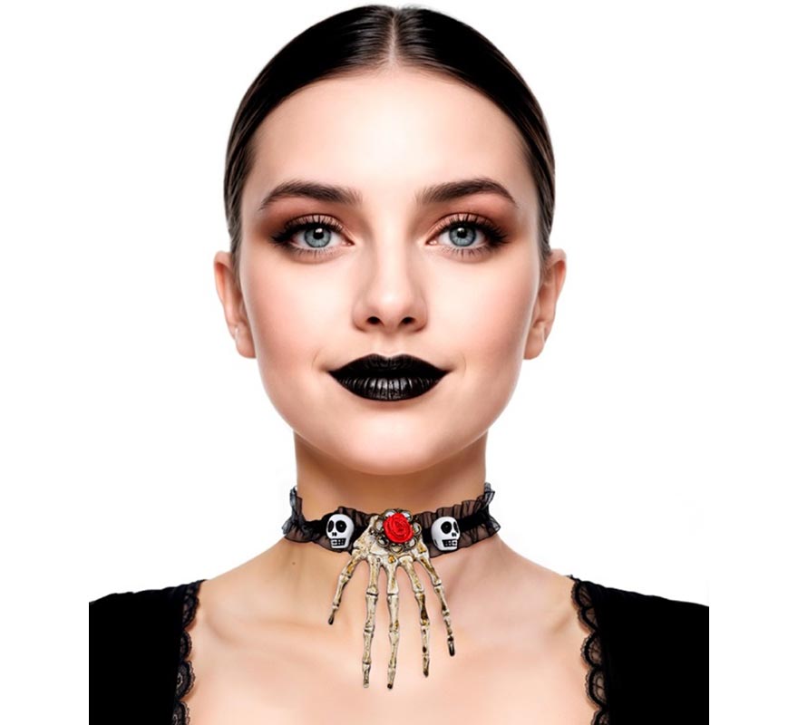 Skeleton Hand Choker