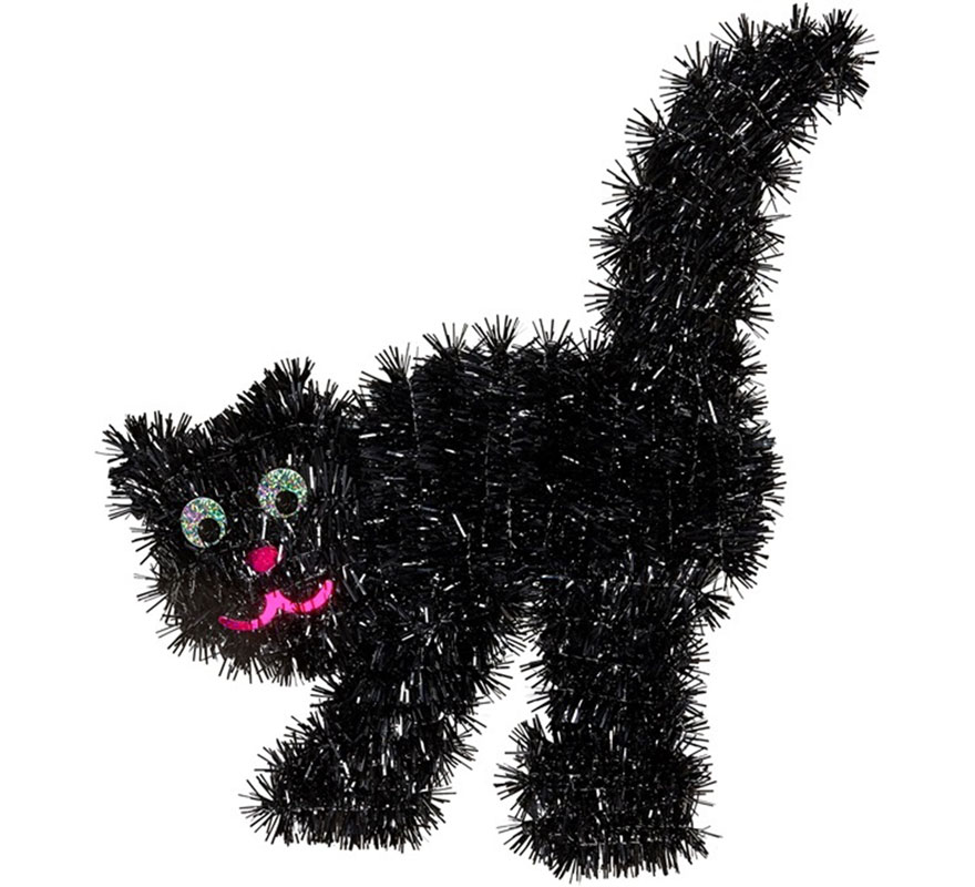 Black Tinsel Cat 30x36 cm