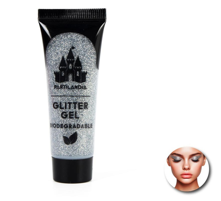 Biodegradable Silver Glitter Gel 3x8cm