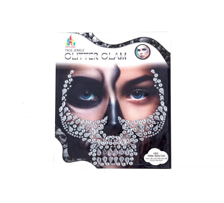 Gray Skull Adhesive Facial Gems