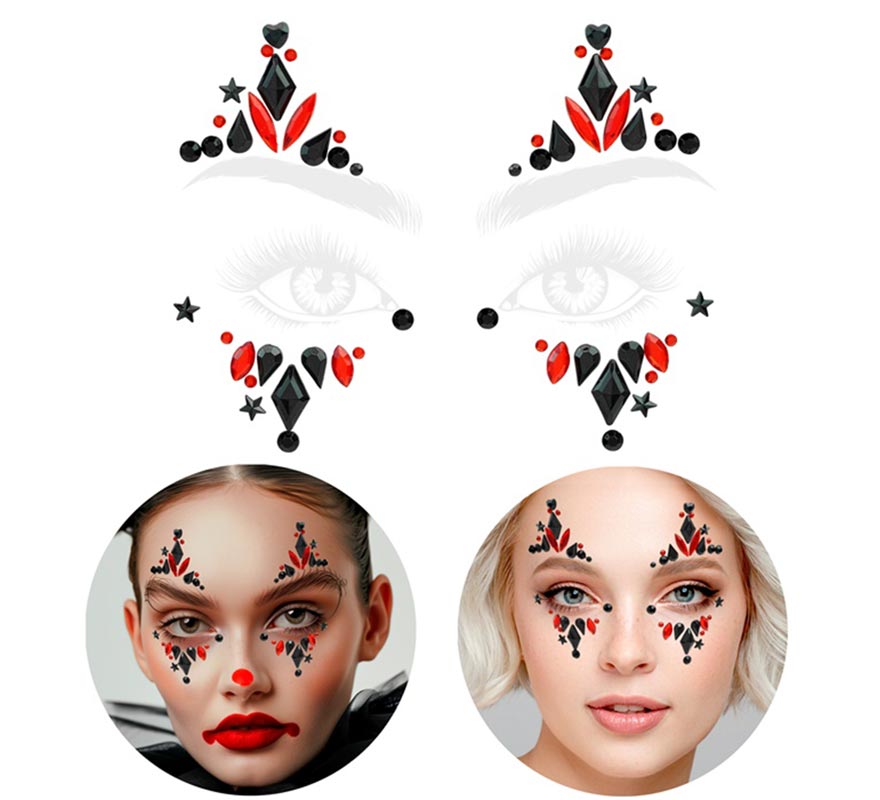 Gemas Faciales Adhesivas de Payasa Conflictiva