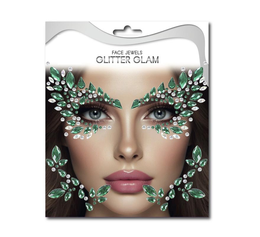 Face Gems Sticker Fashion Green Drops