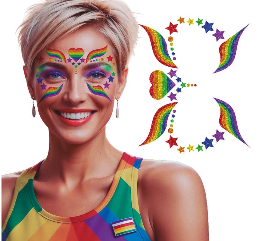 Glitter Face Arcoíris