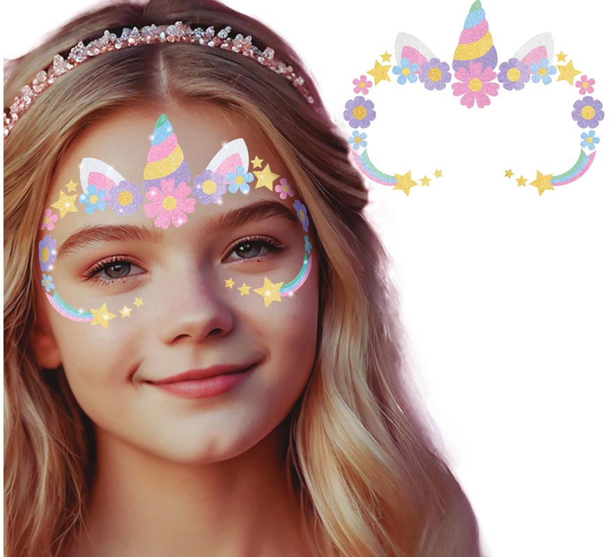 Glitter Face de Unicornio para niña