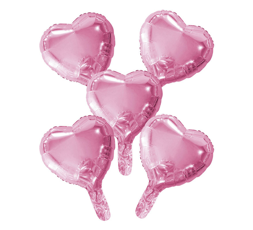 Palloncino foil a forma di cuore rosa confetto da 20 cm