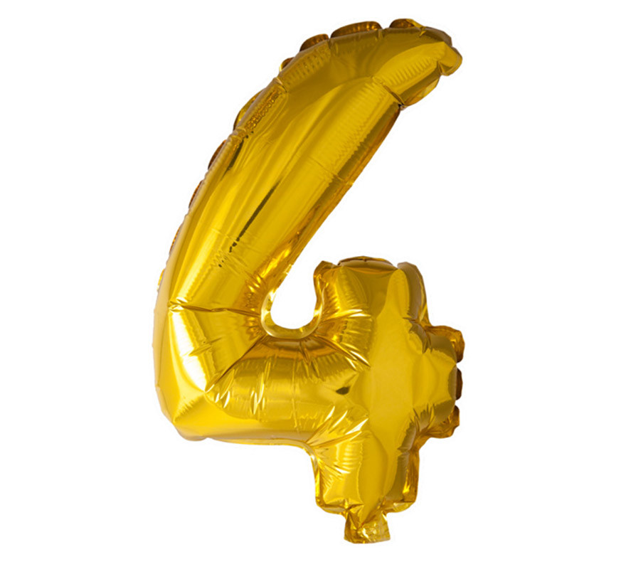 Folienballon Nummer 4 Farbe Gold von 41 cm