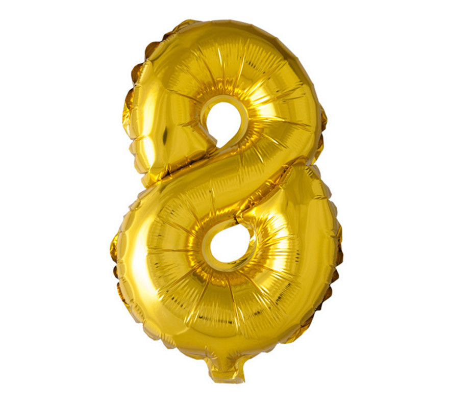 101 cm Gold Number 8 Foil Balloon