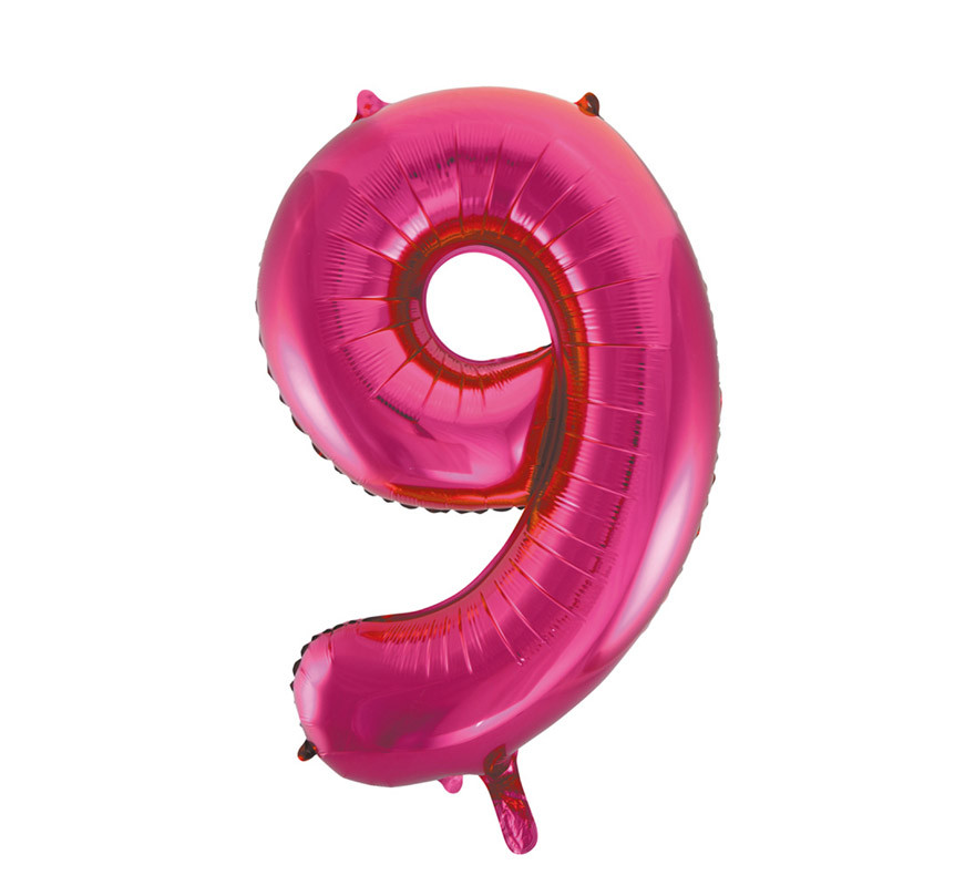 Foil Balloon Number 9 Pink Color 86 cm