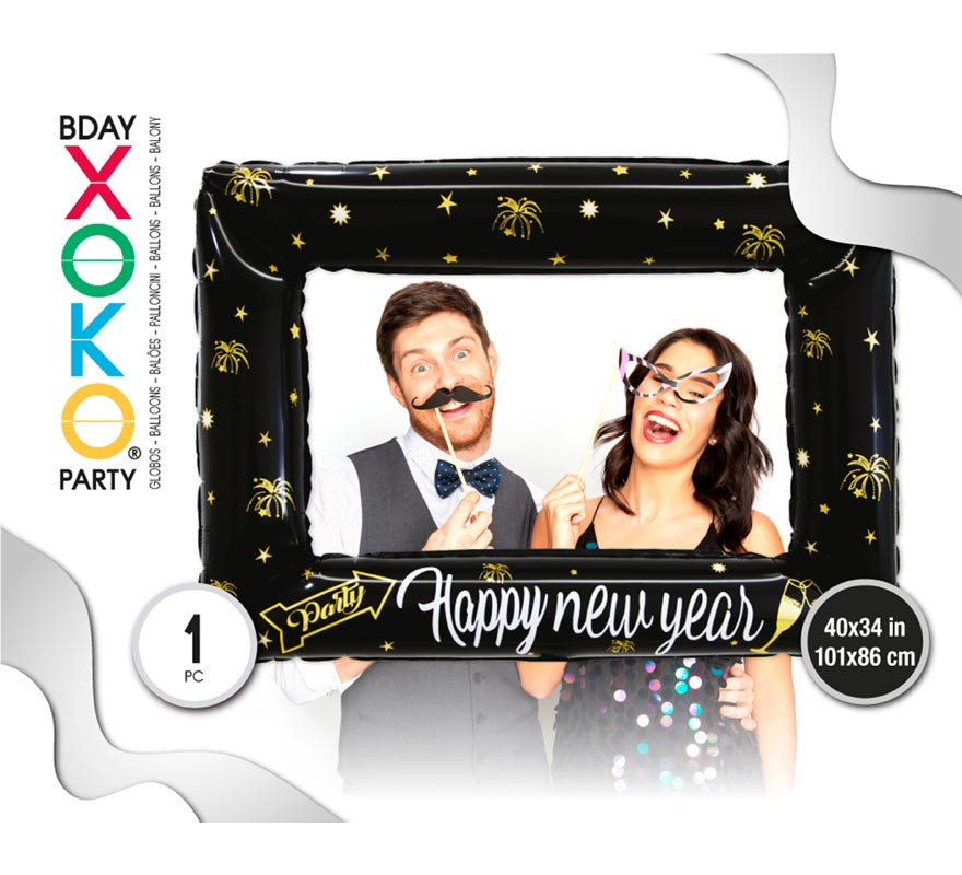 Balão Foil Marco Happy New Year 101X86 cm