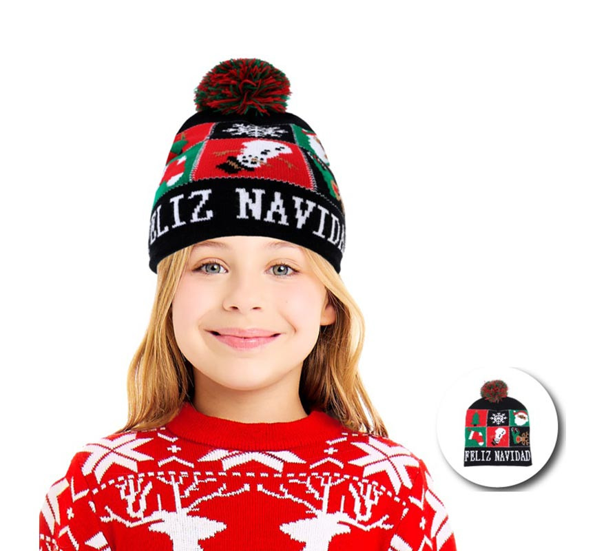 Dark Christmas Figures Hat for Kids