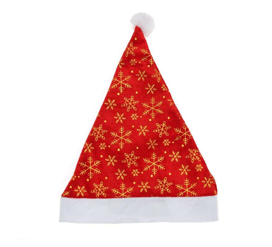 Snowflake Print Santa Hat