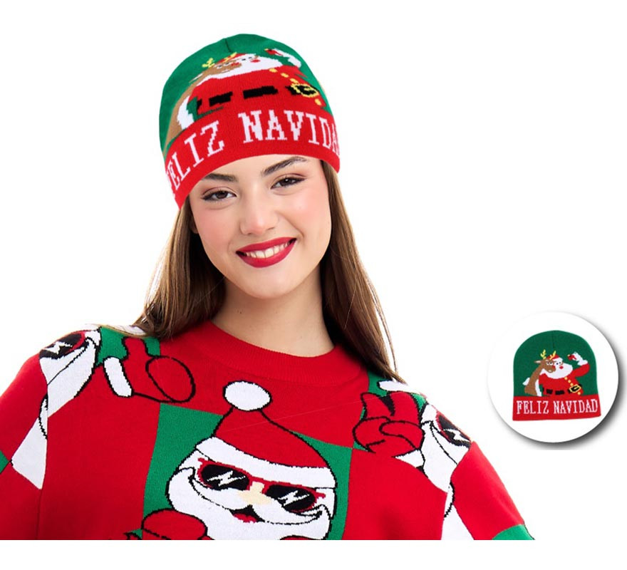 Green Christmas Selfie Hat for Adults