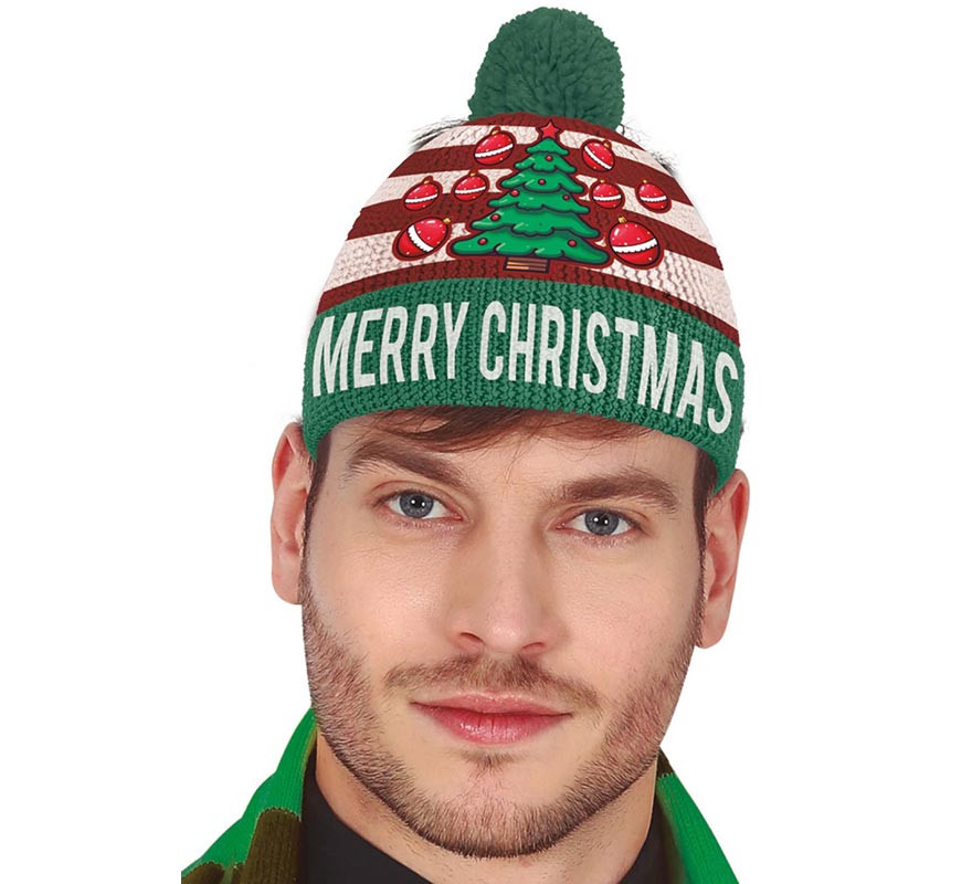 Christmas hat with green wool effect