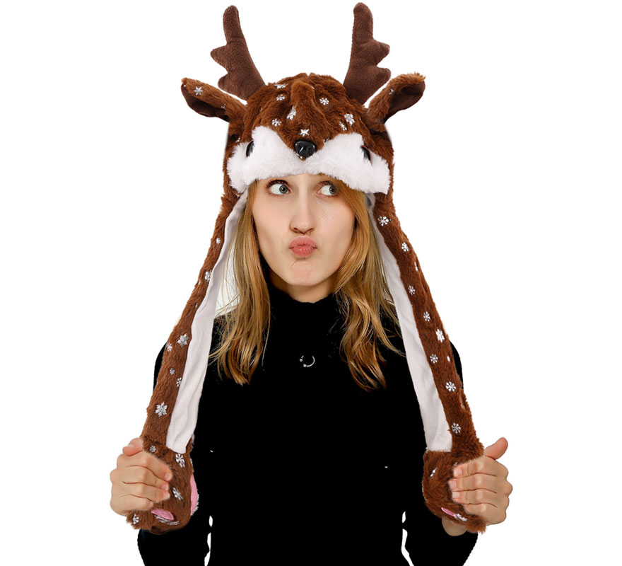 Gorro Orejas Reno con Movimiento con luz