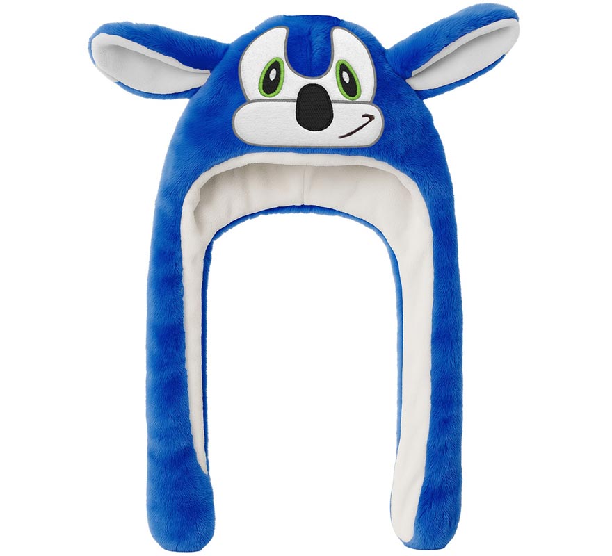 Gorro Orejas Erizo azul con Movimiento y luz