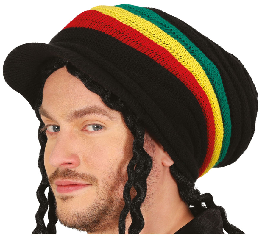 Rasta- Hut für Erwachsene mit Visier