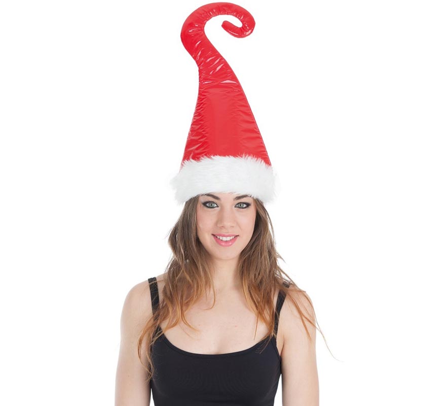 Elfo a spirale rosso o cappello da elfo aiutante di Babbo Natale