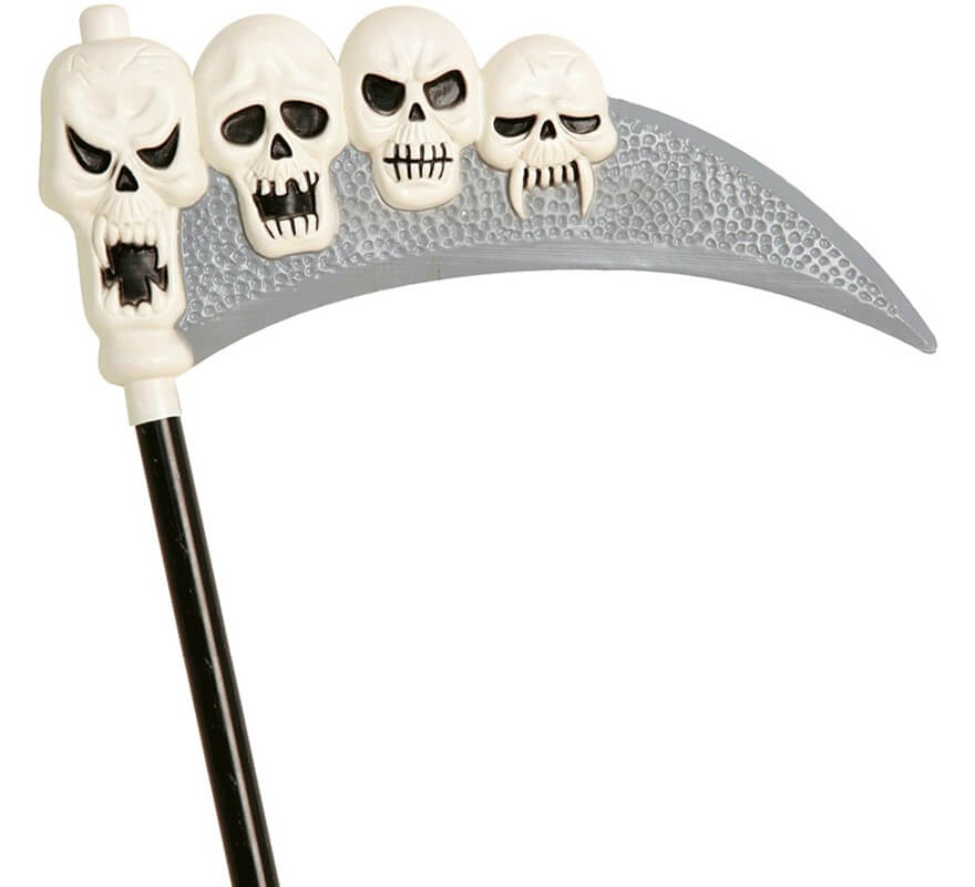 Scythe with skulls of 120 cm.