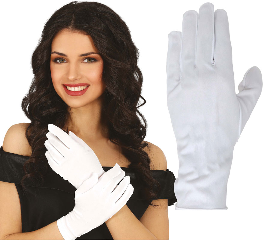 Guantes con Botón blancos de 24 cm