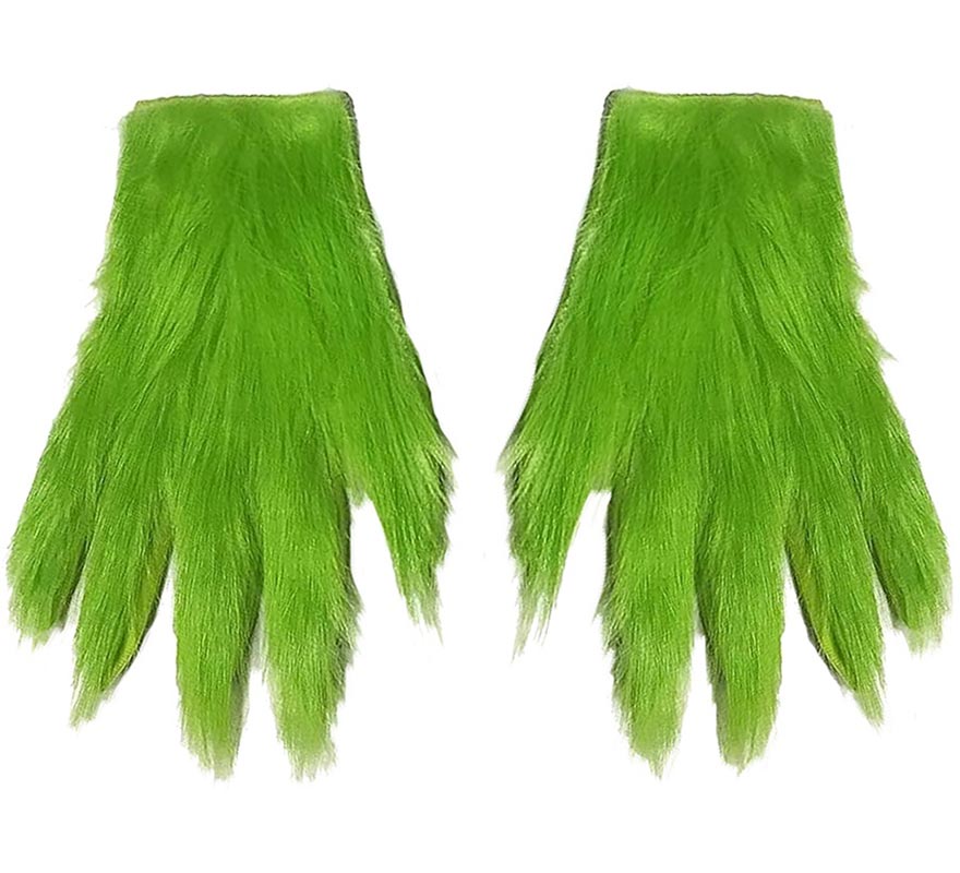 Green Grumpy Christmas Monster Gloves