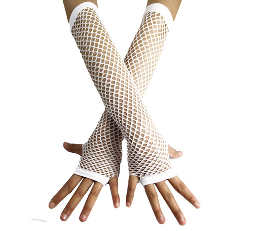 Guantes Blancos Largos 45 Cms. - DISFRALANDIA