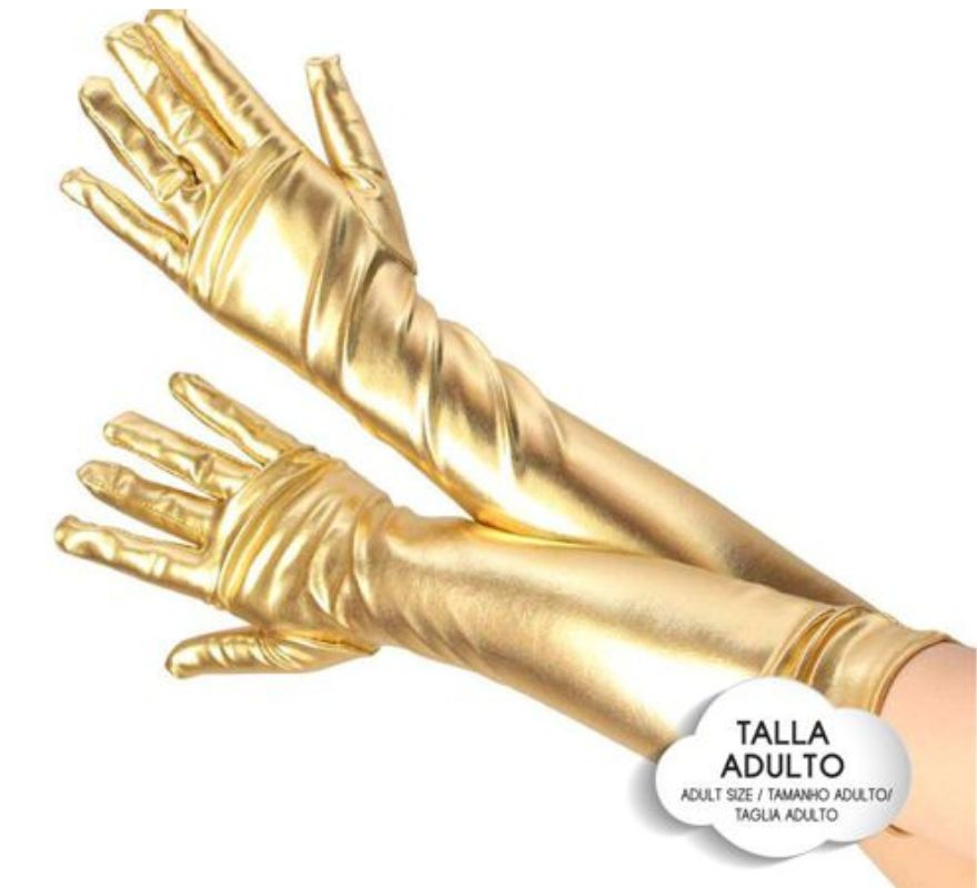 Long Metallic Gloves for adults in various colors