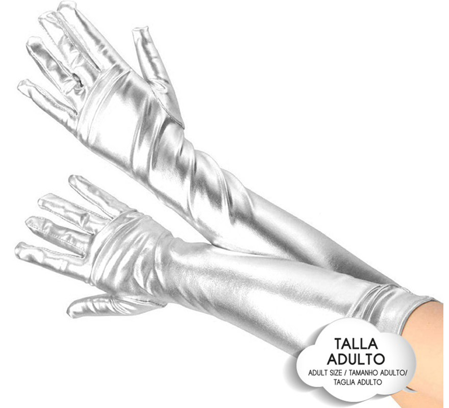 Long Metallic Gloves for adults in various colors