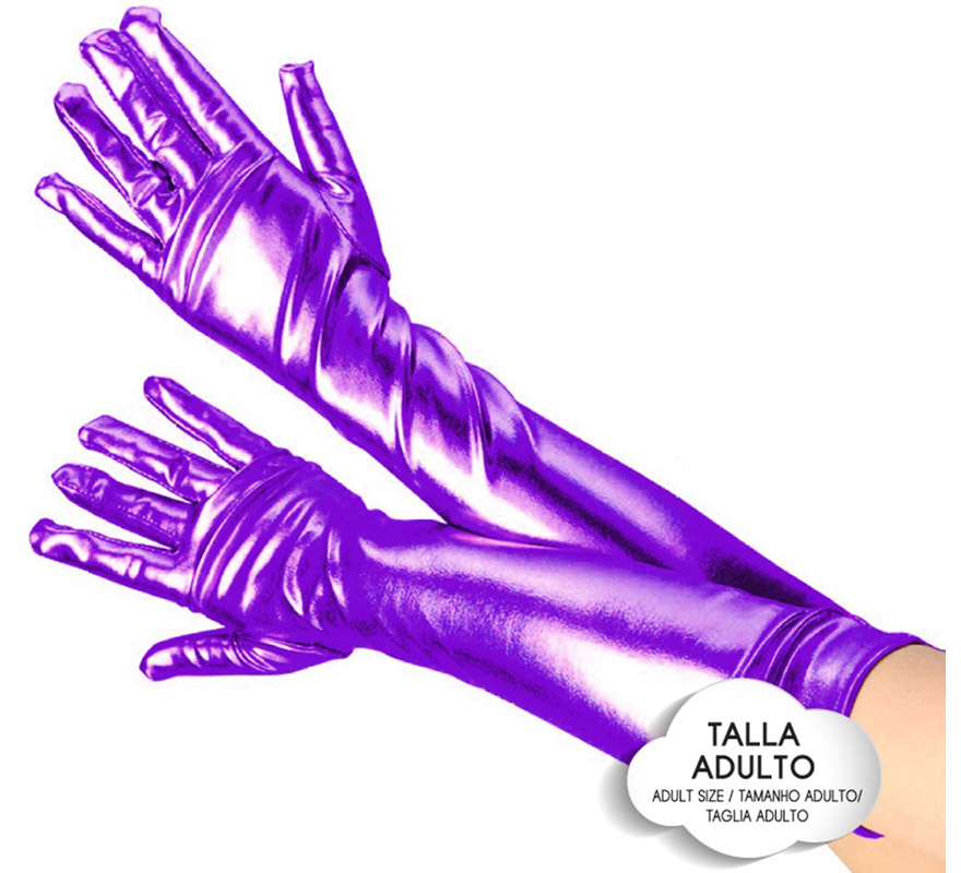 Long Metallic Gloves for adults in various colors