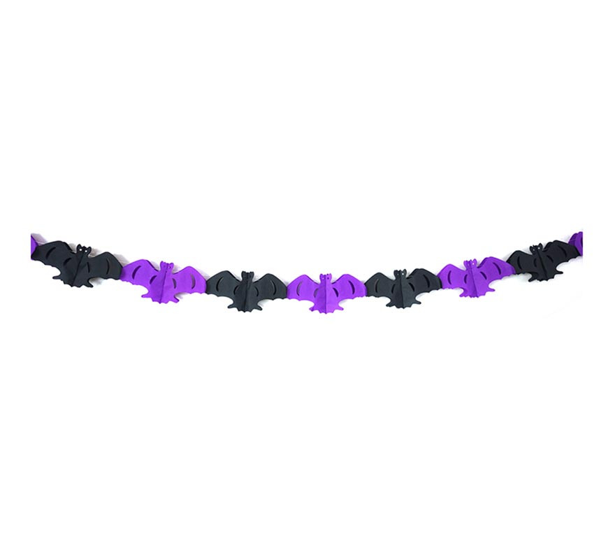 Garland of black and purple Bats of 3 meters