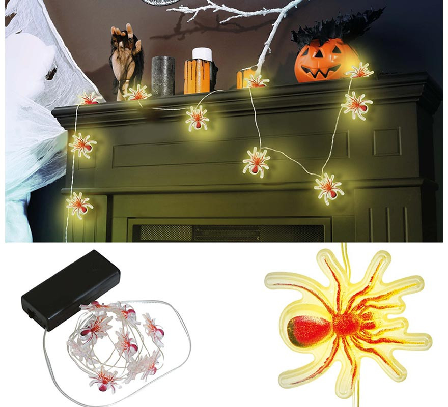 Battery Operated Spider String Garland 10 LEDs